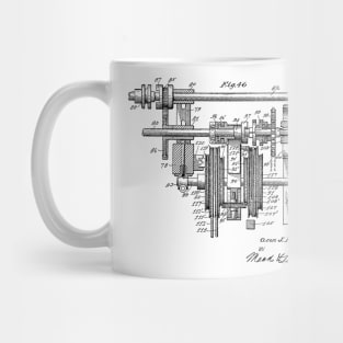 Automatic Bowling Mechanism Vintage Patent Hand Drawing Mug